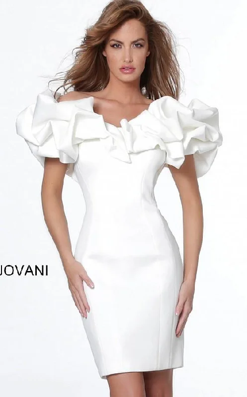 Jovani 04367 Short Off the Shoulder Cocktail Dress