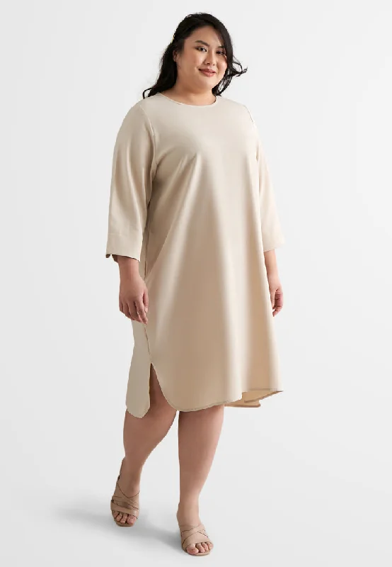 Daria Elegant Quarter Sleeve Shift Dress