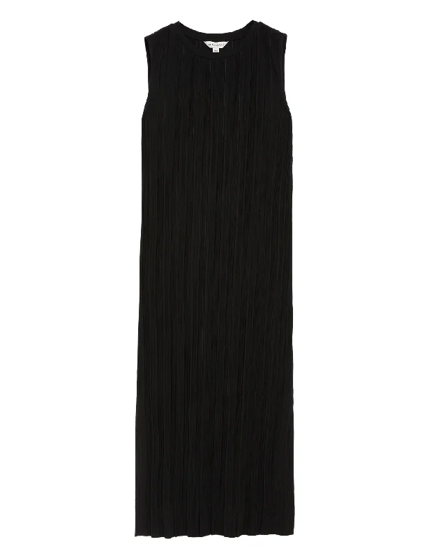 Jersey Plisse Midaxi Column Dress