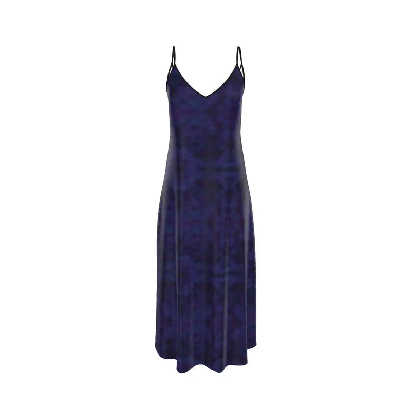 Purple Galaxy Motion Slip Dress with Binding sizes XXS - 7XL