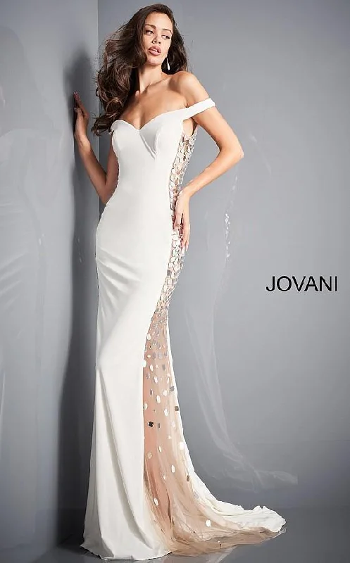 Jovani 03615 Prom Long Off Shoulder Trumpet Dress