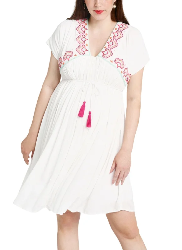 Maternity & Nursing Dress House of Colours in White