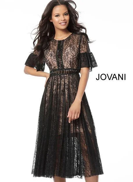 Jovani M60966 Formal Tea Length Dress