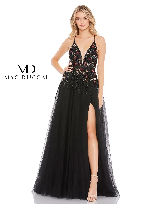 Mac Duggal 11193 Long Spaghetti Strap Prom Dress