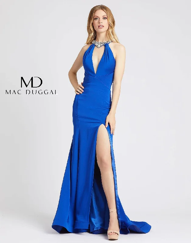 Mac Duggal 66465 Prom Long Formal Halter Dress