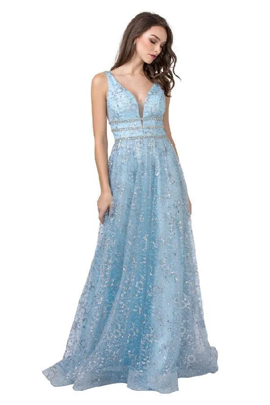 Prom Long Sleeveless Evening Sequins Dress