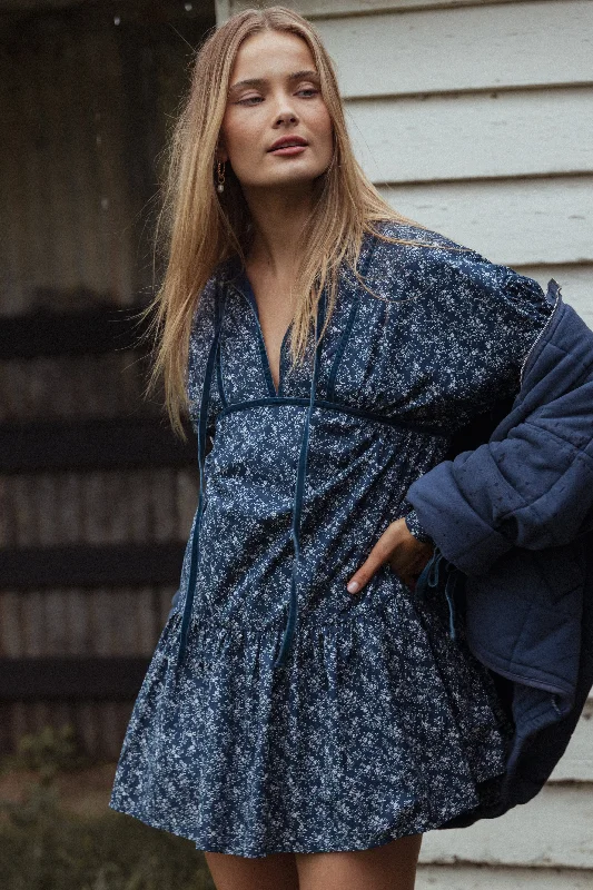 Brooklyn Mini Dress - Blue Floral