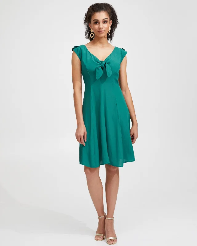 Tie Front Nursing Dress - Evergreen