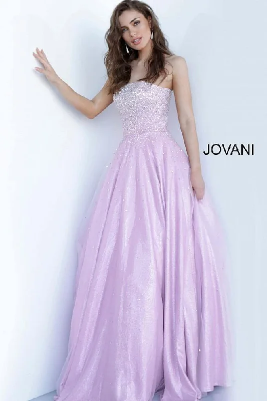 Jovani 00462 Prom Long Strapless Pleated Ball Gown