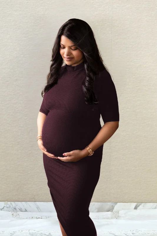 Classic Magenta Stretchable Maternity Dress