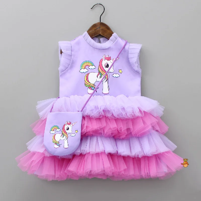 Purple Rainbow Unicorn Dress