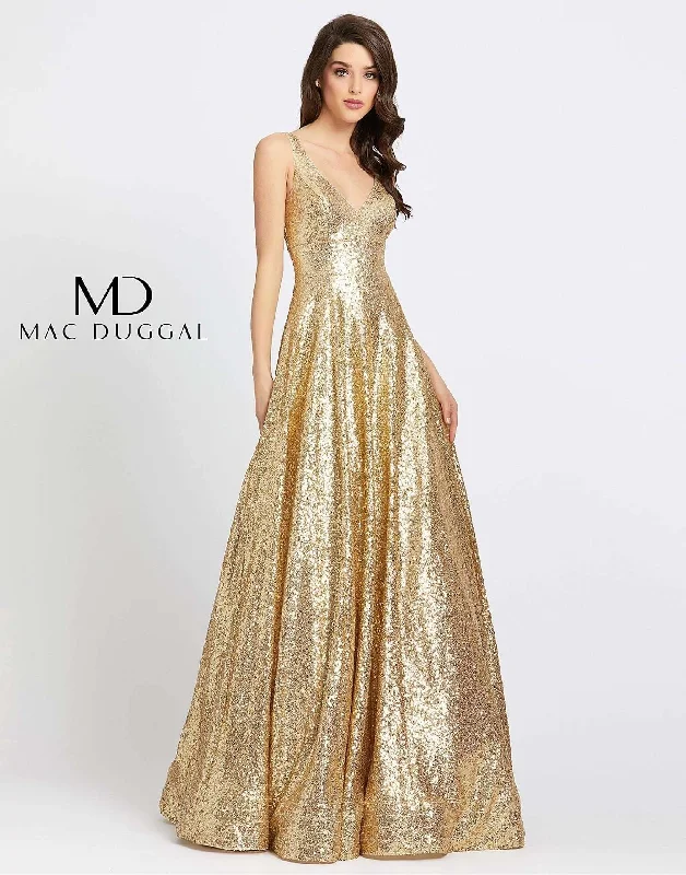 Mac Duggal 48798 Long Sleeveless A Line Prom Dress