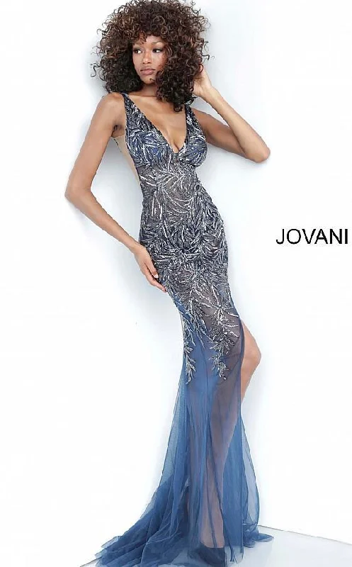 Jovani 1863 Prom Long Formal Beaded Trumpet Dress