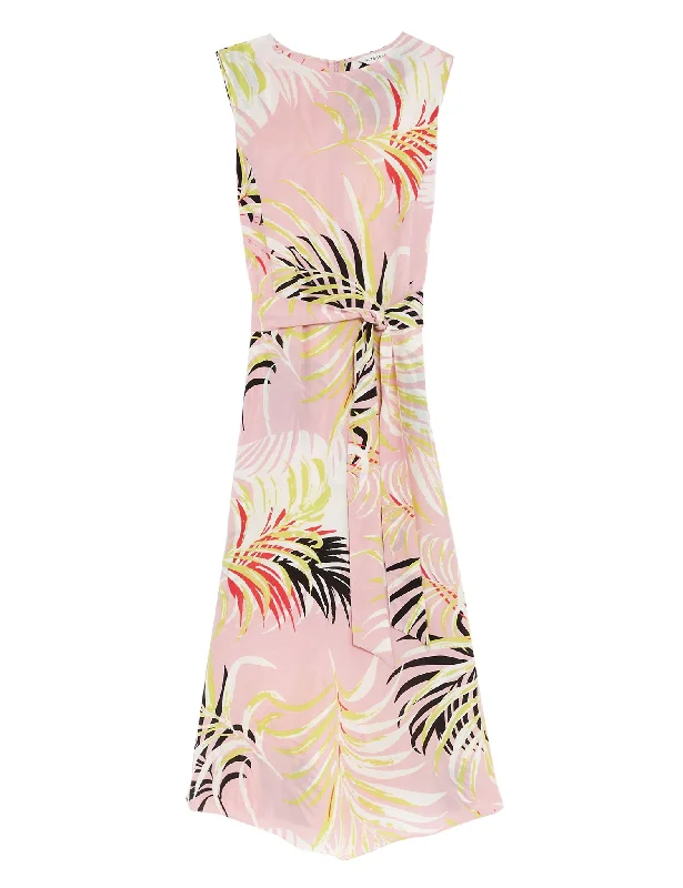 Pure Silk Printed Midi Shift Dress