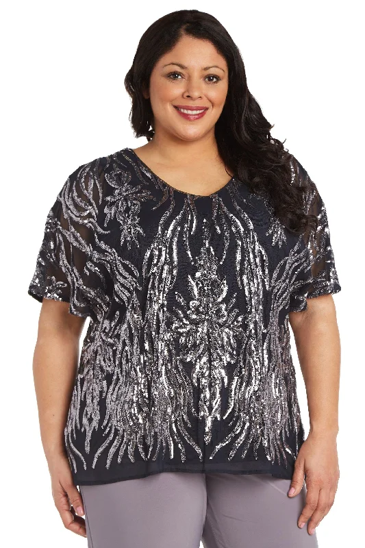 R&M Richards 7001W Plus Size Butterfly Sleeve Top