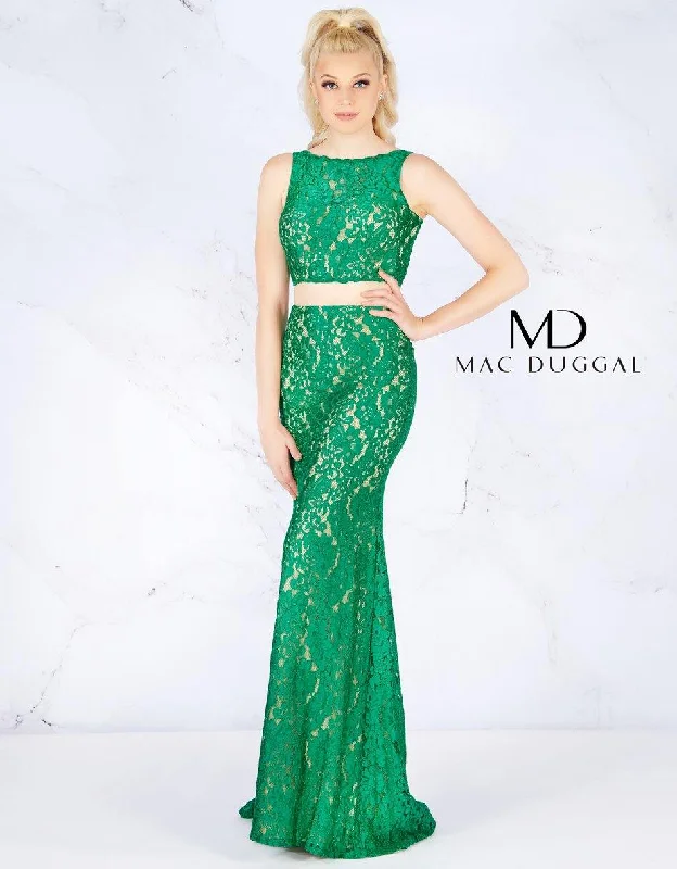 Mac Duggal 62412 Long Formal Two Piece Lace Dress