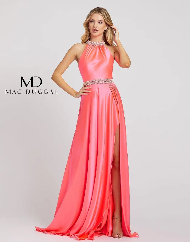 Mac Duggal 67339 Prom Long Halter Evening Gown