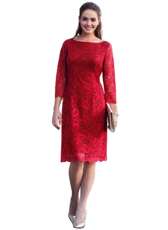 Katherine Lace Dress - Red