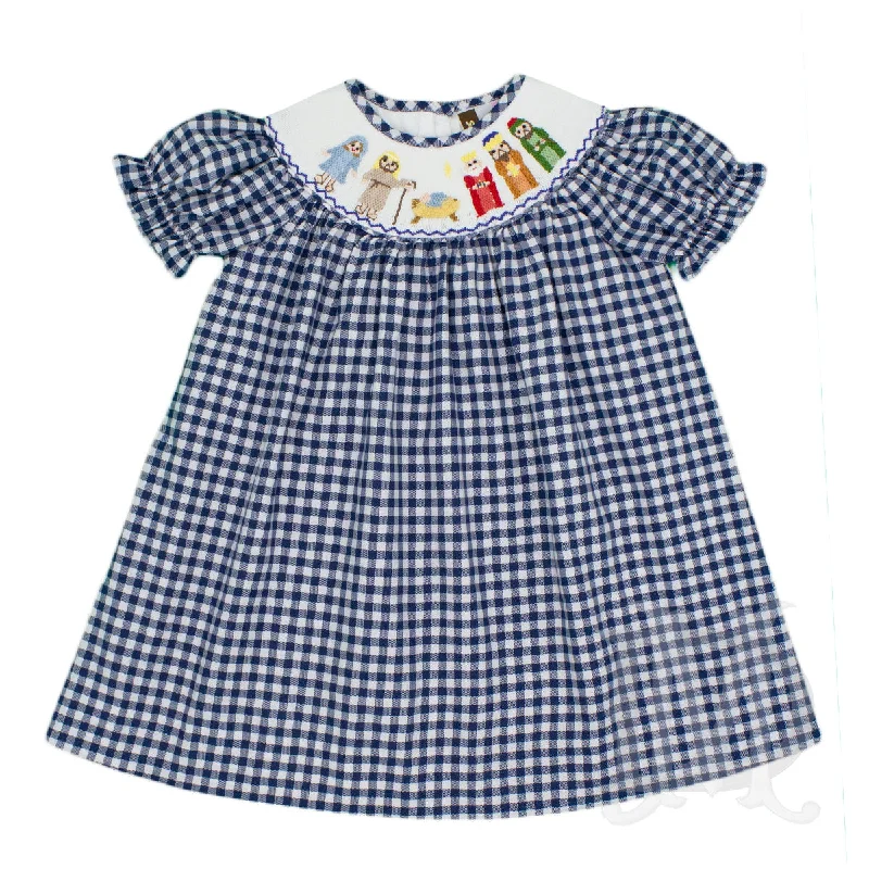 Christmas Nativity Smocked Dress