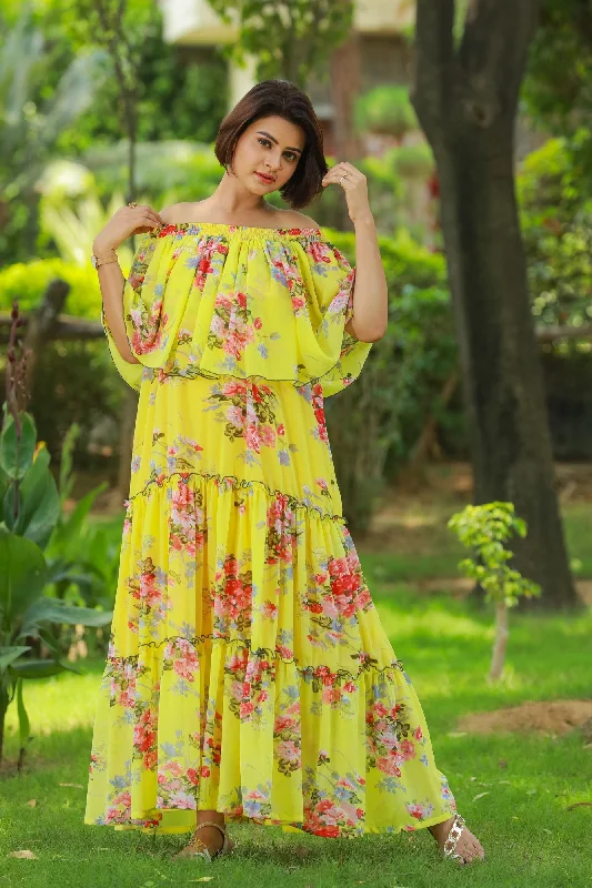 Sunshine Off-Shoulder Maternity Maxi Dress