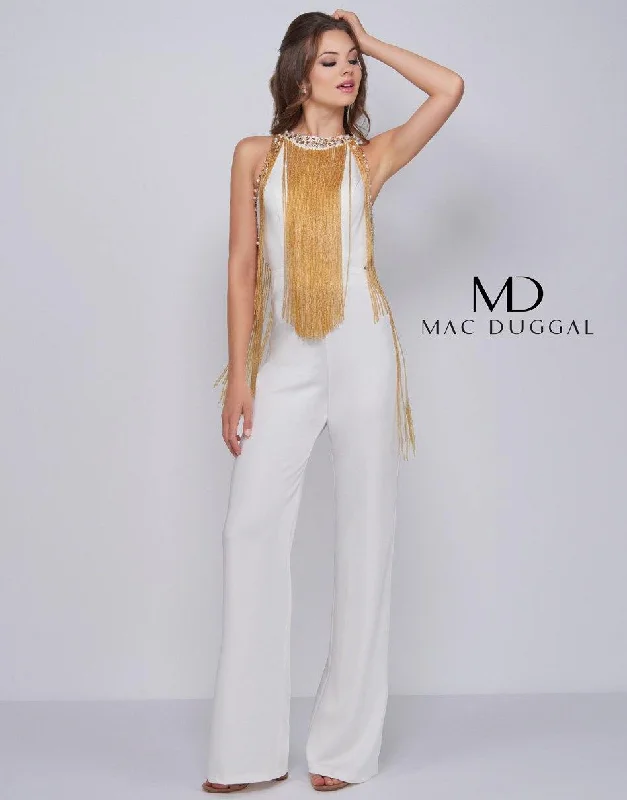 Mac Duggal 12168 Long Formal Beaded Jumpsuit