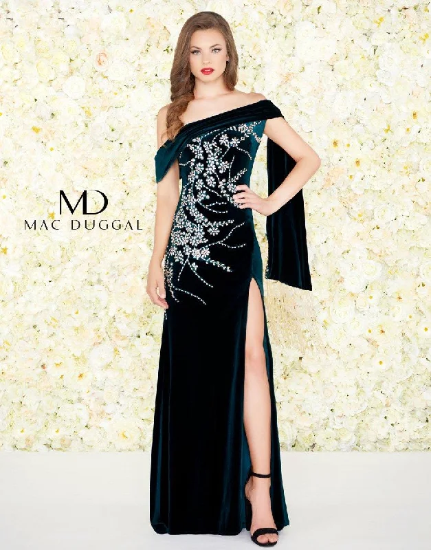 Mac Duggal 12186 Long Prom Formal Velvet Dress