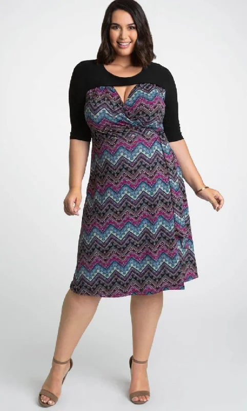 Kiyonna Plus Size Short Wrap Dress