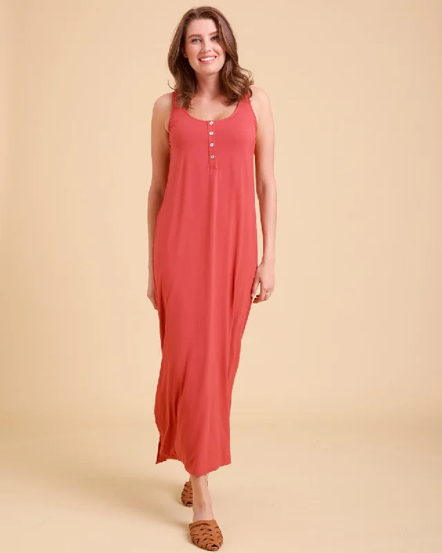 Eva Nursing Tank Dress - Deep Rose