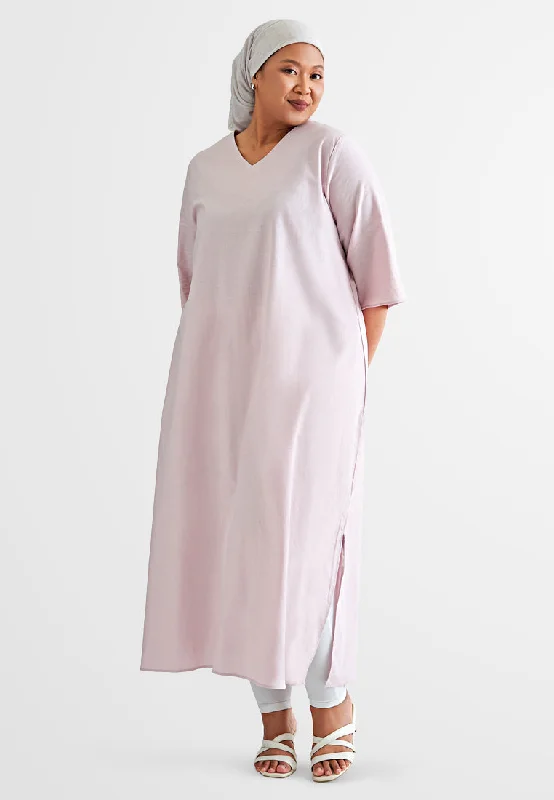 Carla V-neck Flowy Linen Dress