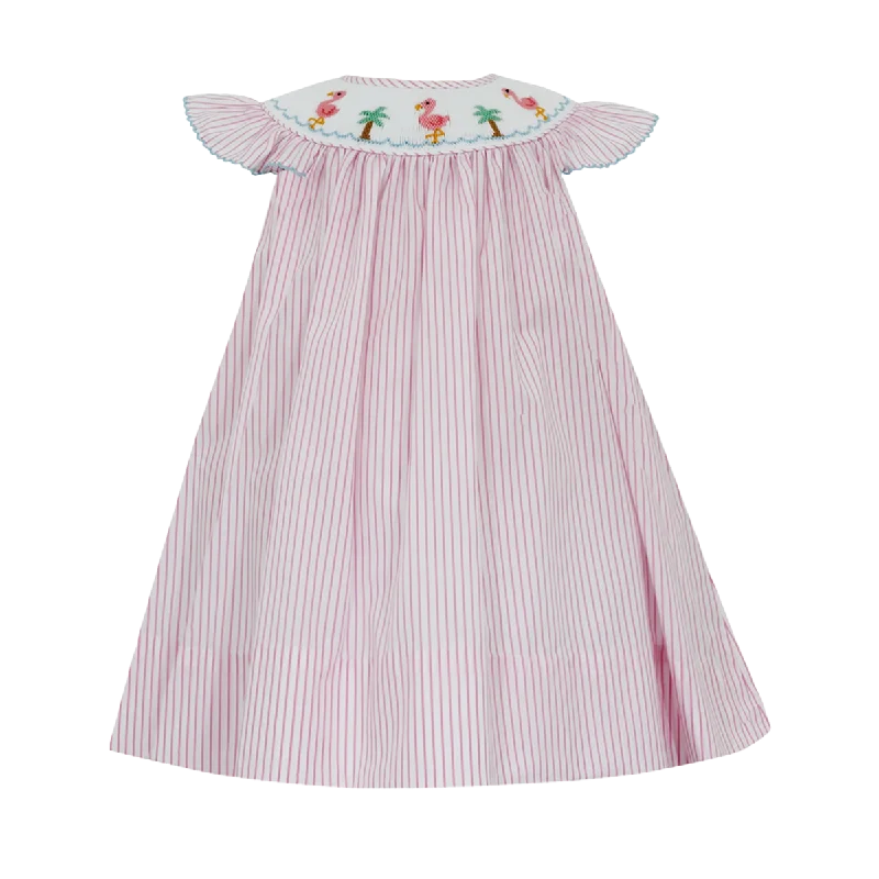 Flamingos Smocked Bishop Dress