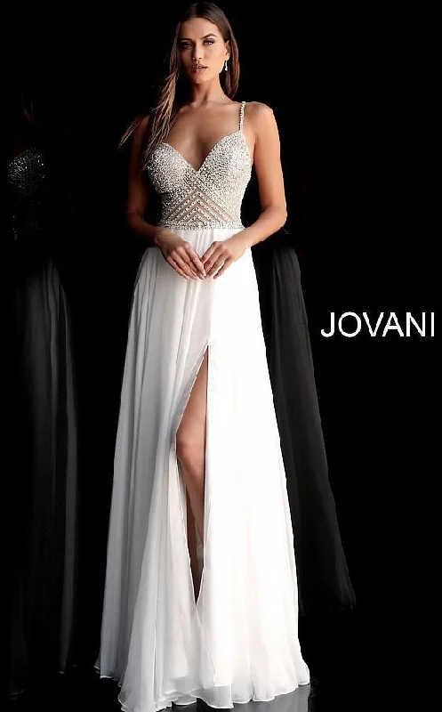 Jovani 66925 High Slit Long Prom Dress