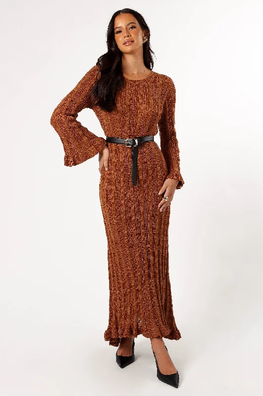 Colter Long Sleeve Maxi Dress - Bronze