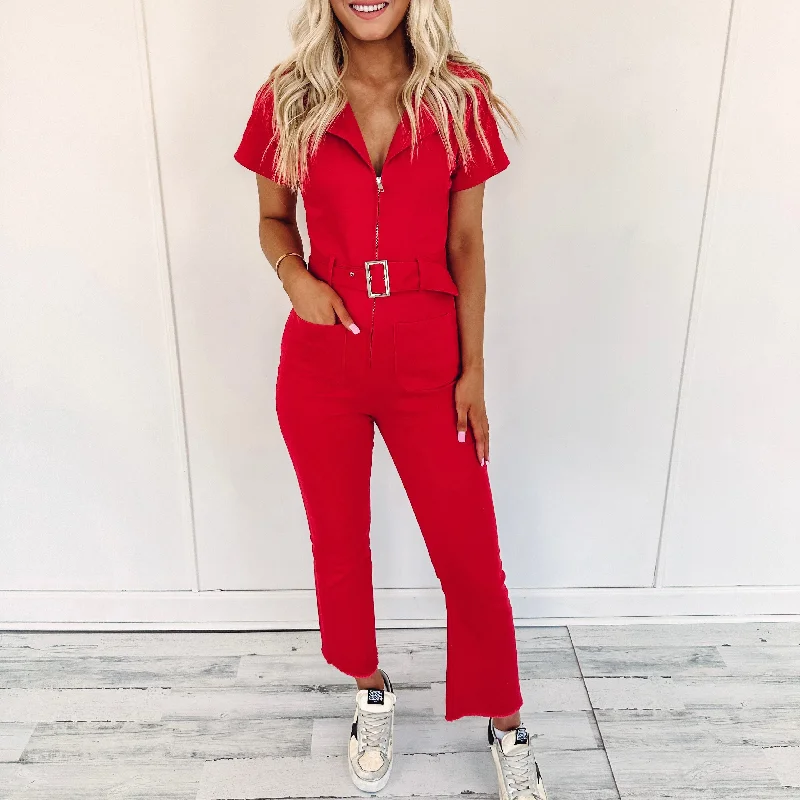 Sarah Jumpsuit - Red