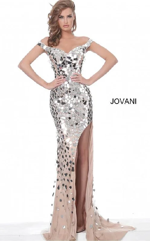 Jovani 02500 Long Off the Shoulder Evening Dress