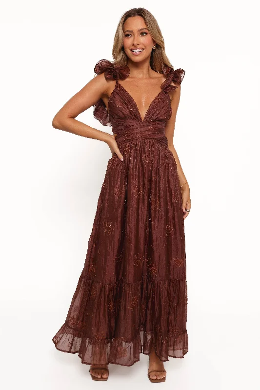 Harmony Maxi Dress - Brown Floral