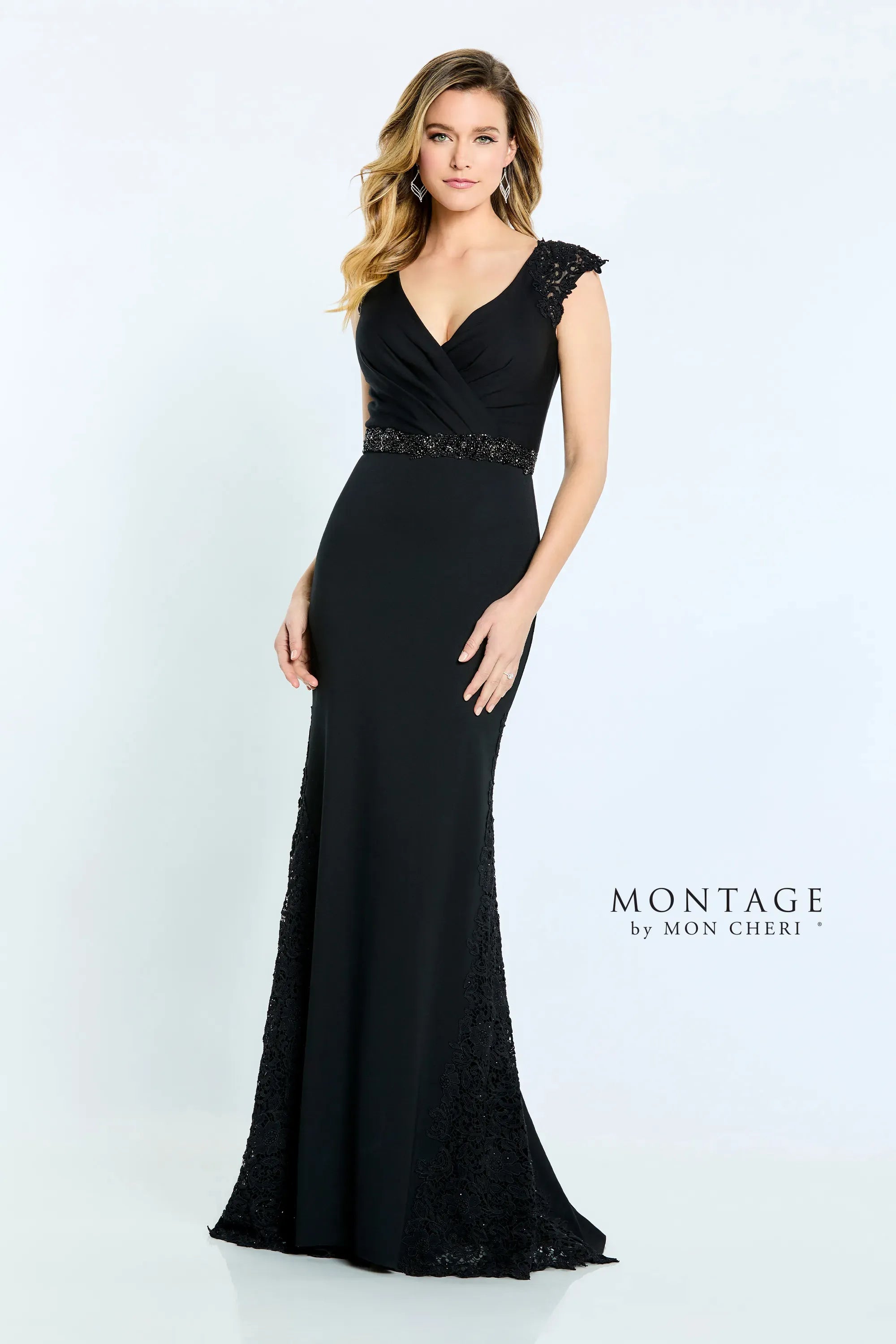 Montage M504 Long Mermaid Fit Formal Pleated Evening Dress