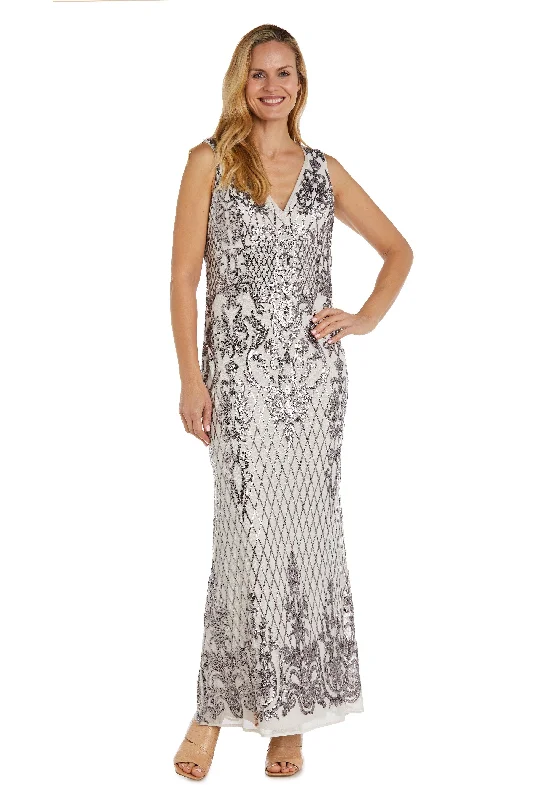 R&M Richards 3895P Long Formal Petite Sequins Dress