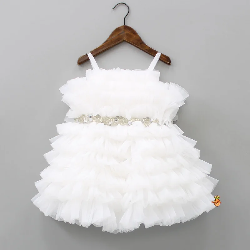 Pre Order: Stunning Ruffled White Dress