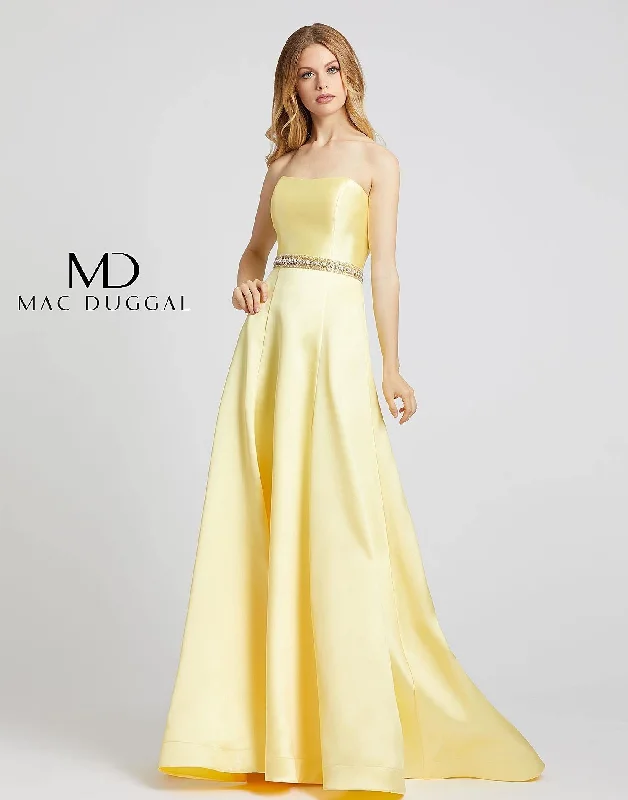 Mac Duggal 67687 Prom Strapless Satin Long Dress