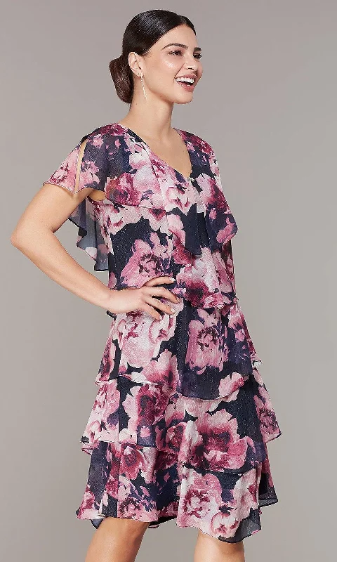 SL Fashions 9171397 Floral Short Dress Sale