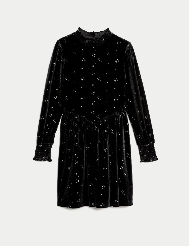 Velvet Glitter Star Dress