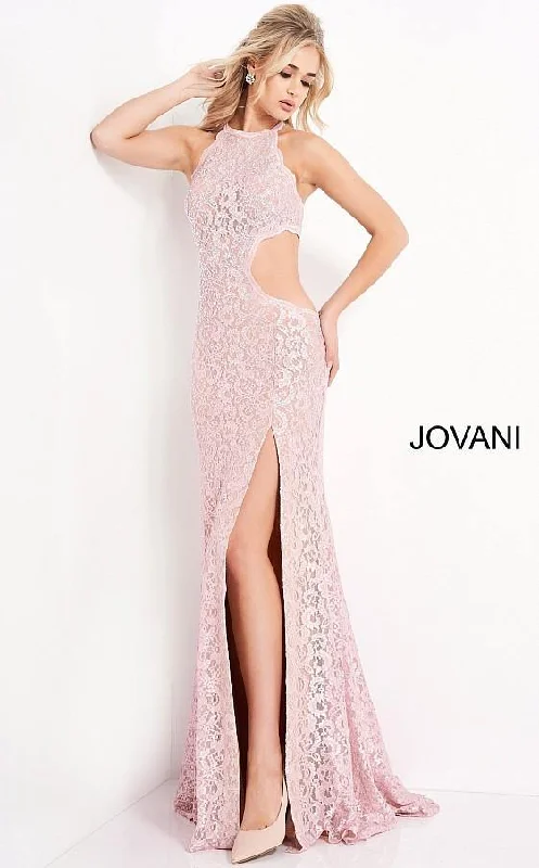 Jovani 06584 Prom Long Formal Lace High Slit Dress