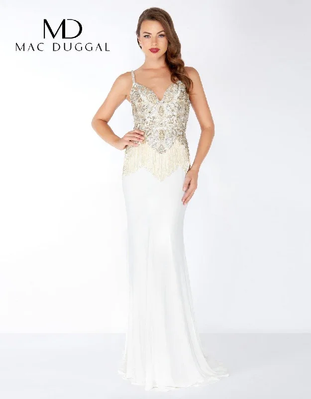 Mac Duggal 62957 Long Spaghetti Strap Prom Dress