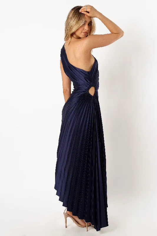 Kleo One Shoulder Maxi Dress - Navy