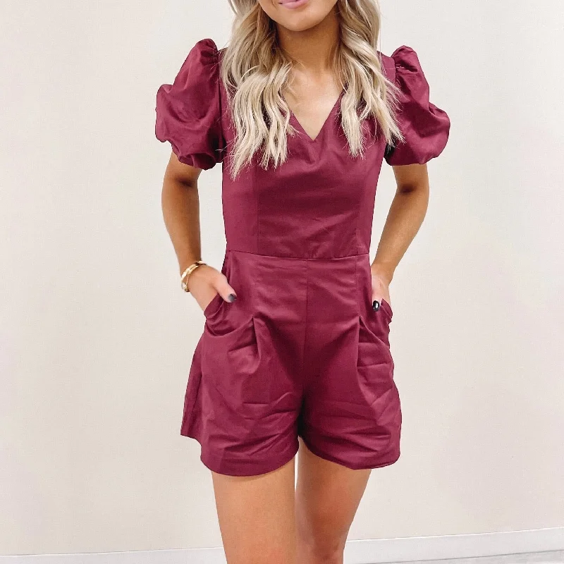 Frazier Romper - Burgundy