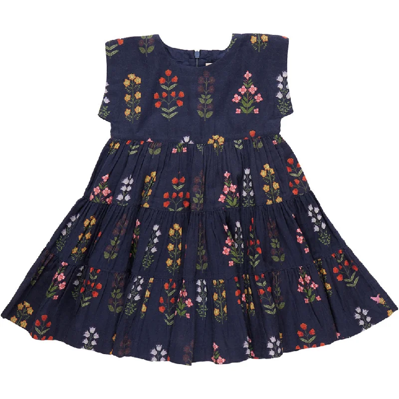 Pink Chicken Girls Peachy Dress - Navy Field Floral