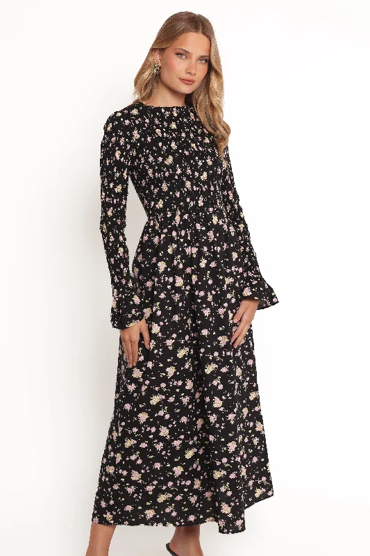 Mairead Maxi Dress - Black Floral