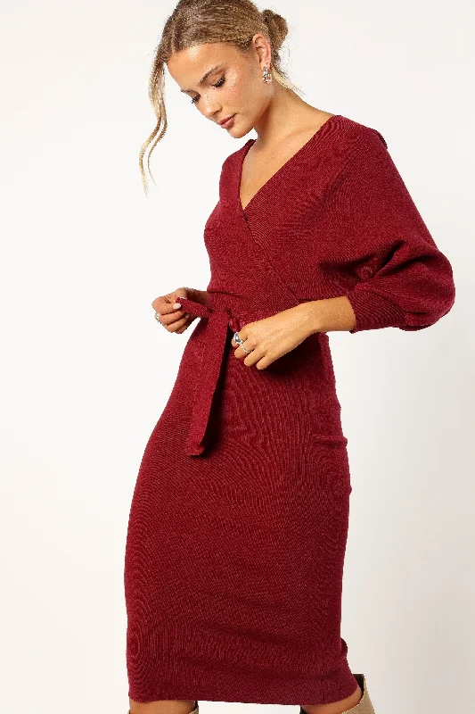 Nate Dress - Merlot