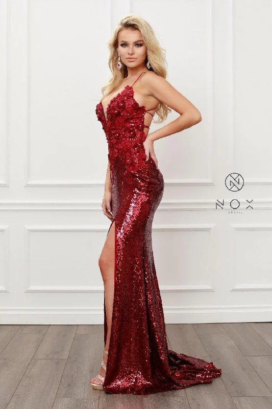 Sexy Long Burgundy Mermaid Dress