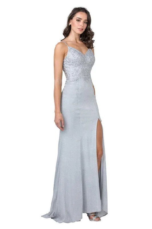 Long Prom Formal Appliqued Bodice Evening Gown